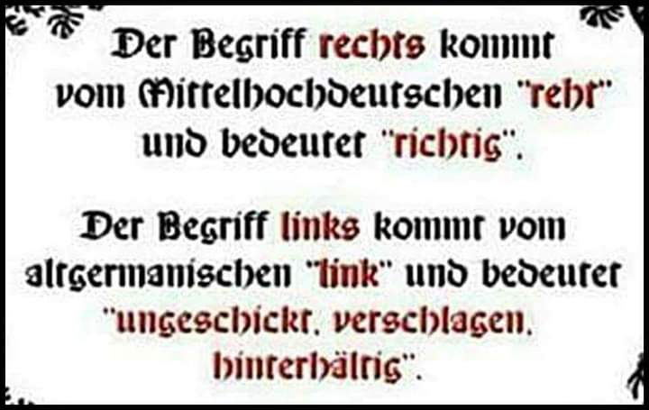 Der Begriff 'Rechts' kommt vom Mittelhochdeutschen
